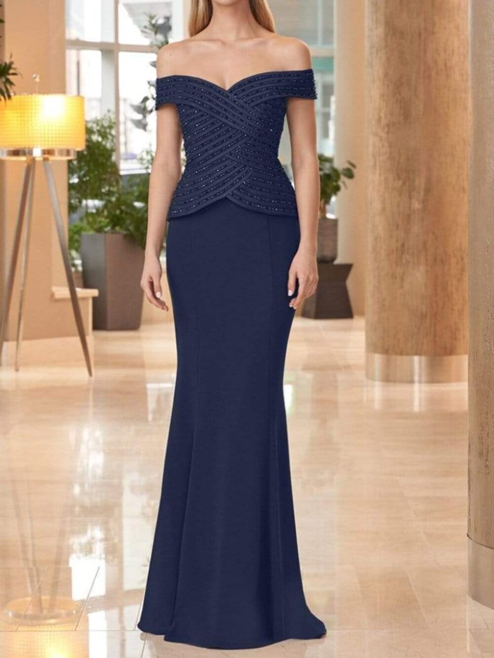 NWT Alexander by Daymor 1062 Embellished Bodice Evening Dress Midnite size 6